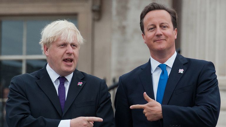 Boris Johnson (L) and David Cameron