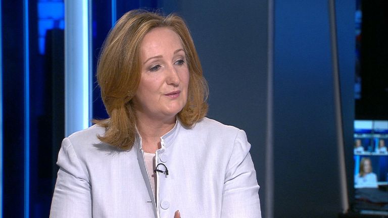 Former UKIP chair Suzanne Evans talking to Sky News