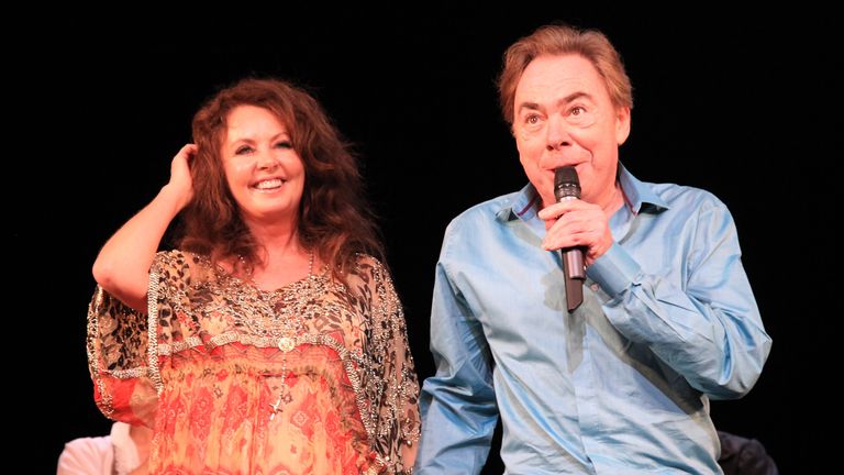 Sarah Brightman and Lord Andrew Lloyd Webber at the closing night of the show in Los Angeles in 2010 