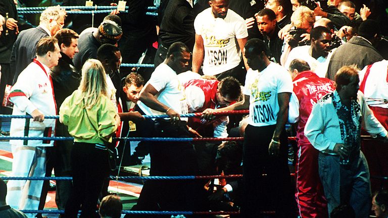 British boxer Michael Watson suffered a near-fatal head injury during a fight in 1991