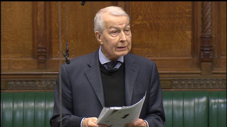 Frank Field addresses MPs in the Commons