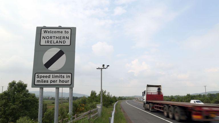 Traffic passes a border sign at Newry as you enter Northern Ireland from the south. The border that divides the island of Ireland is now invisible, with just a few crumbling former customs buildings serving as reminders of a bygone era of a hard frontier between north and south. All of this could be about to change. In the event of a Brexit on June 23, these 500 kilometres (311 miles) would become the sole land border between the United Kingdom and the European Union