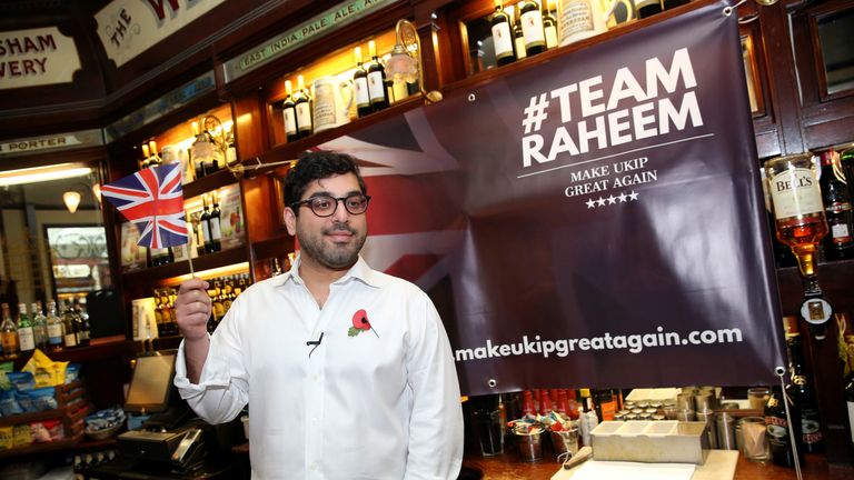 Raheem Kassam launched his short-lived leadership bid in a pub