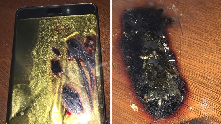 Samsung Galaxy Note 7 had battery problems that caused them to self-combust