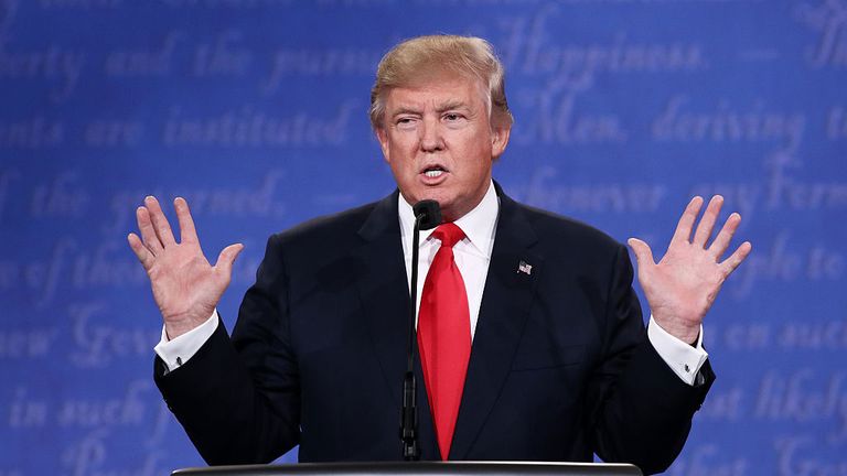 Donald Trump speaks during third presidential debate