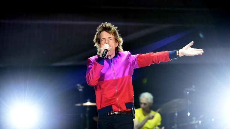 The Rolling Stones perform during the Desert Trip music festival in Indio, California