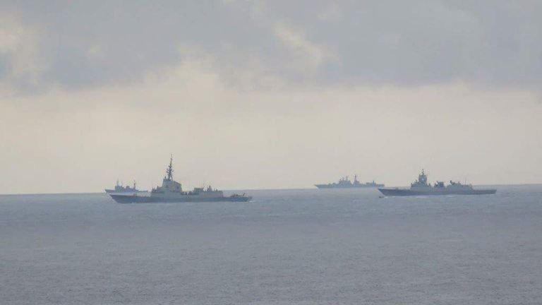 Pics of the Russian fleet taken from a North Sea oil rig
