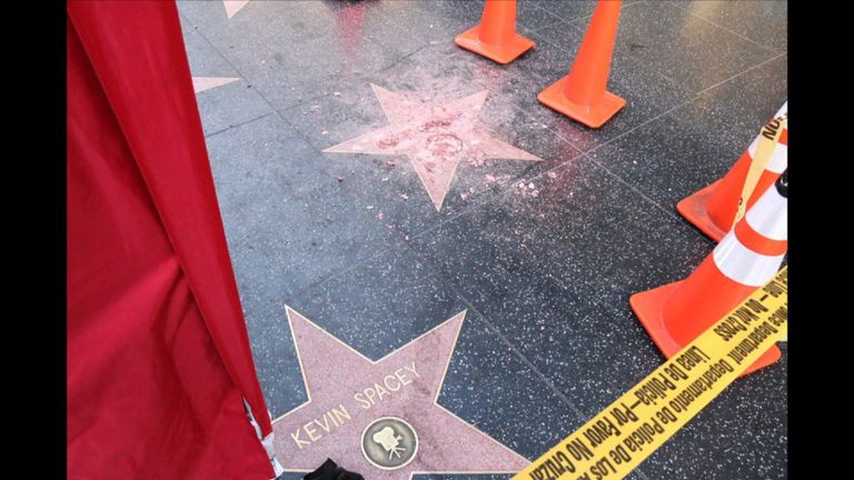 Donald Trump's star on the Hollywood Walk of Fame has been vandalised - 26 October 2016