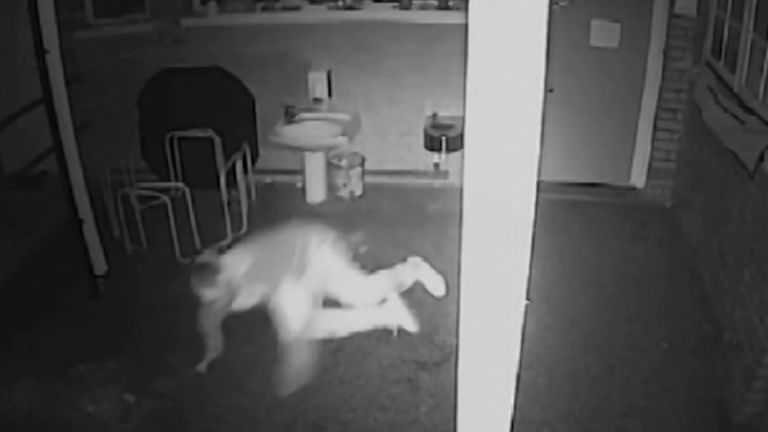 Bungling Nursery Burglar Caught On Camera In Catford | UK News | Sky News