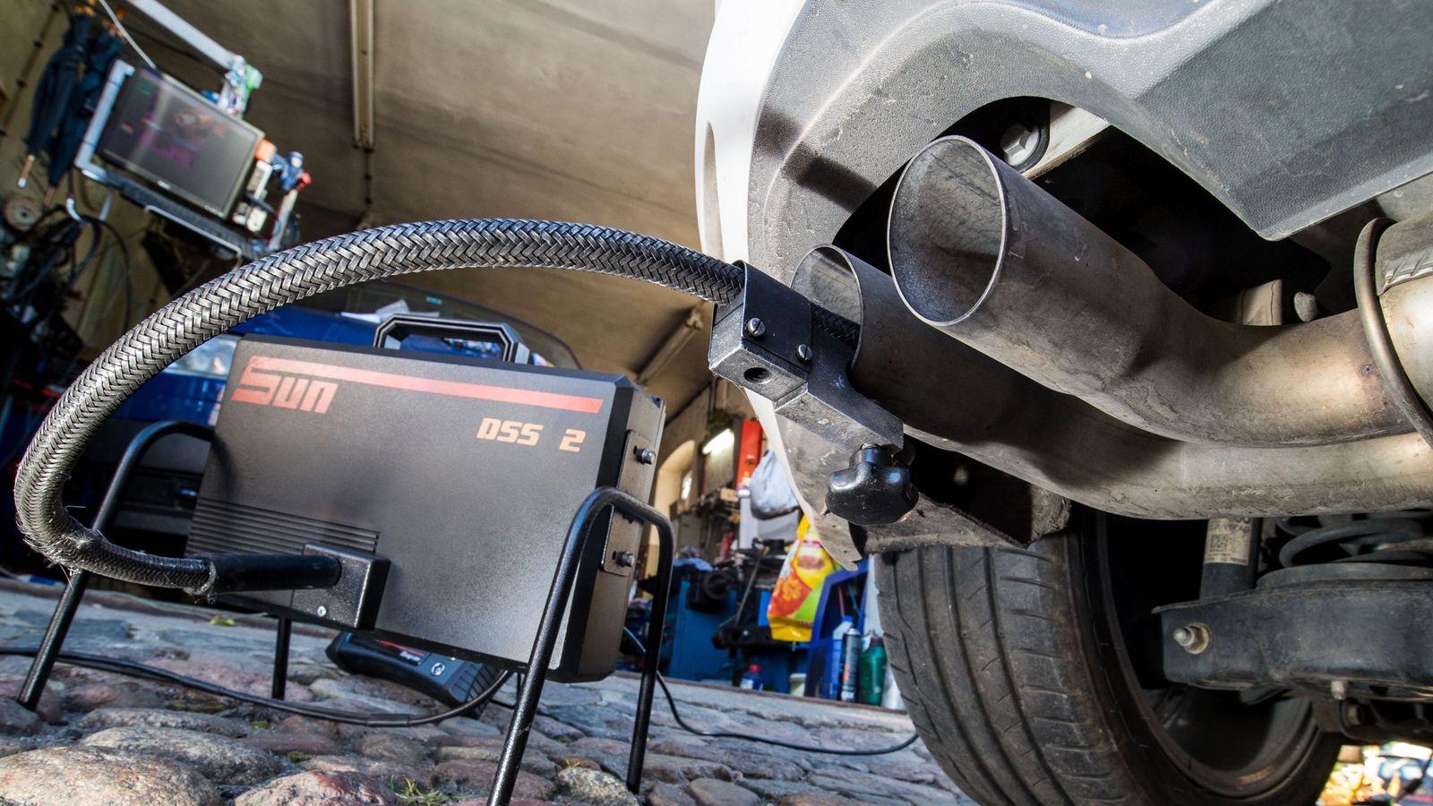 Emissions test on a VW
