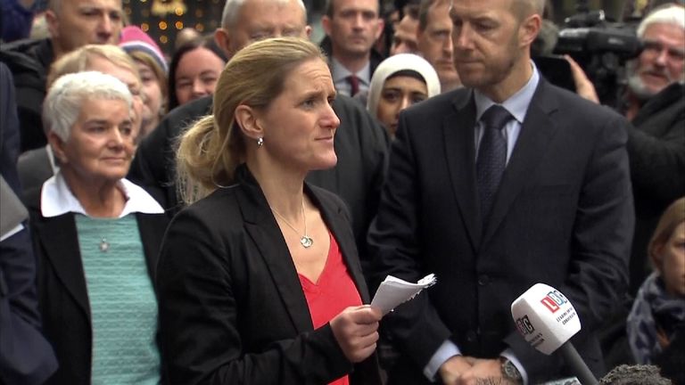 Kim Leadbeater, sister of murdered MP Jo Cox, speaks outside the Old Bailey, after the trial