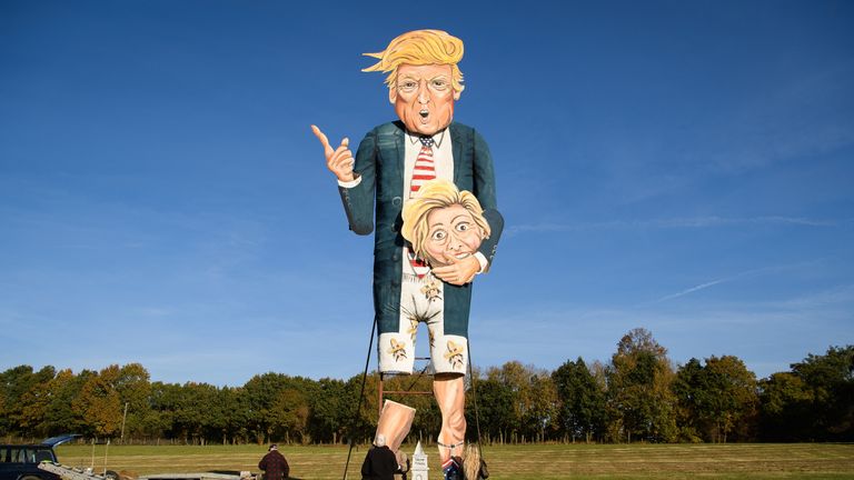 The Edenbridge Bonfire Society's "Celebrity Guy" for its annual bonfire in Edenbridge, England