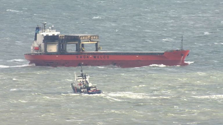 Helicopter rescue from ship as Storm Angus lashes southern England | UK ...