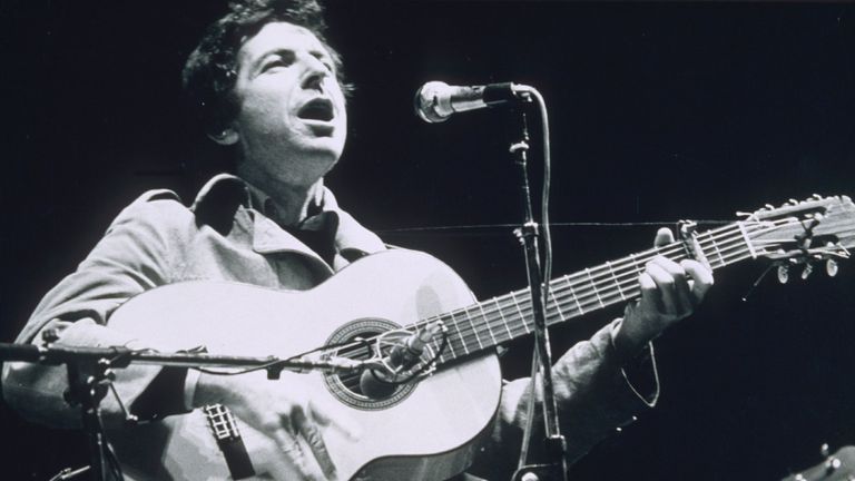Leonard Cohen performing in 1974