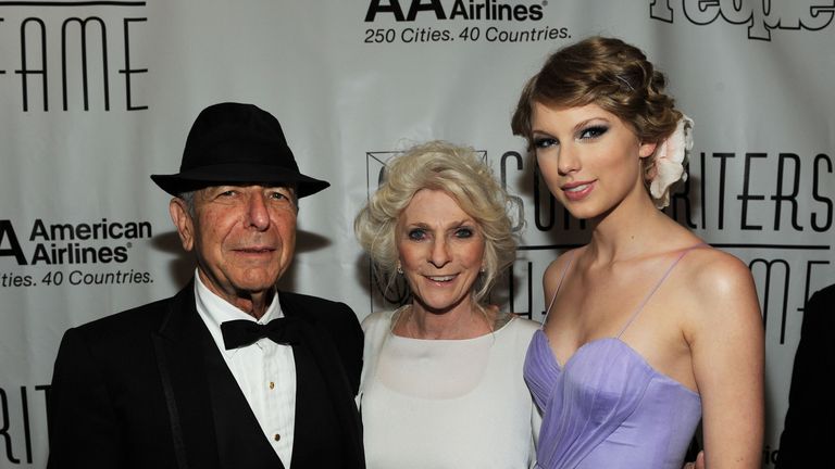 Leonard Cohen, Judy Collins and Taylor Swift attend the 41st Annual Songwriters Hall of Fame Ceremony
