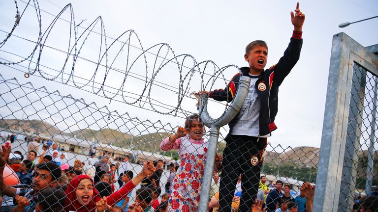 Refugee youths at Nizip refugee camp near Gaziantep, Turkey