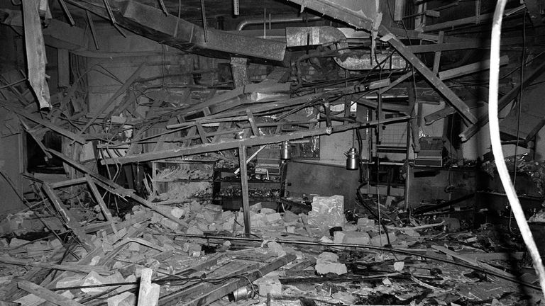 The inside of the Mulberry Bush pub in Birmingham after a bomb went off in 1974