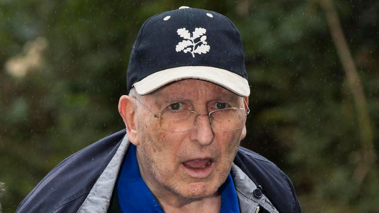 Lord Greville Janner arrives at a house after appearing at Westminster Magistrates&#39; Court in London, Britain August 14, 2015. 
