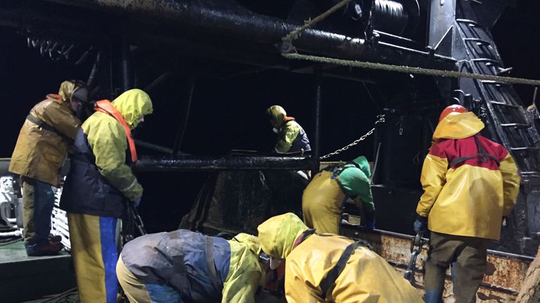 The crew onboard the Aalskere