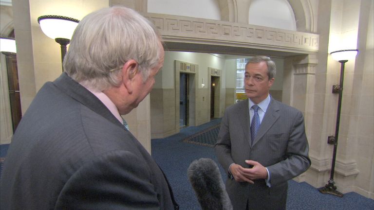 Sky&#39;s Adam Boulton with Nigel Farage