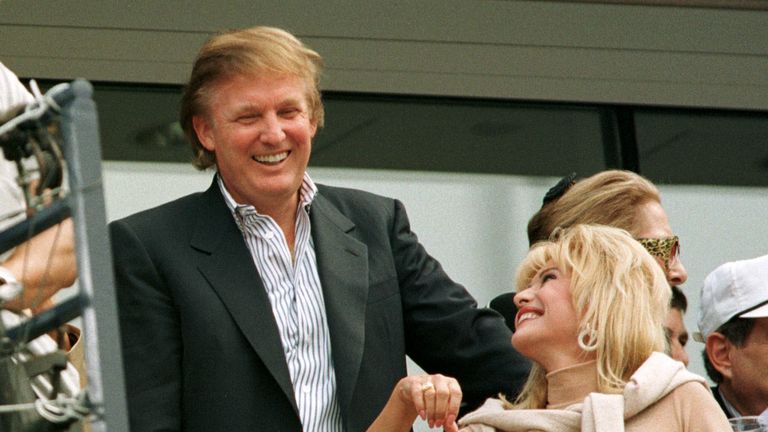 Mr Trump, pictured with his first wife Ivana, in 1997