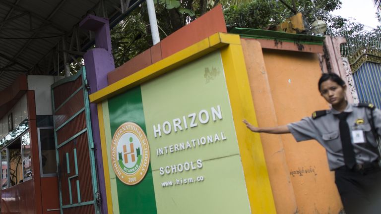 The Horizon International School in Yangon where the killed British teacher Gary Ferguson worked