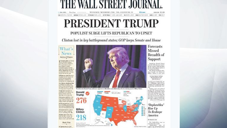 How US newspapers reported Donald Trump's presidential victory | World ...