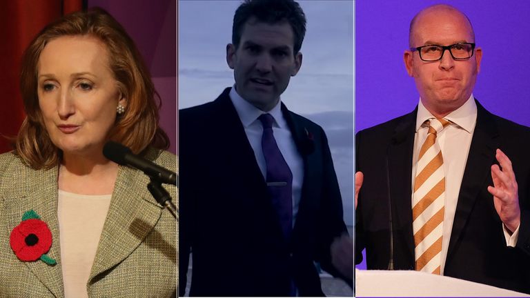 Contenders (L-R): Suzanne Evans, John Rees-Evans and Paul Nuttall