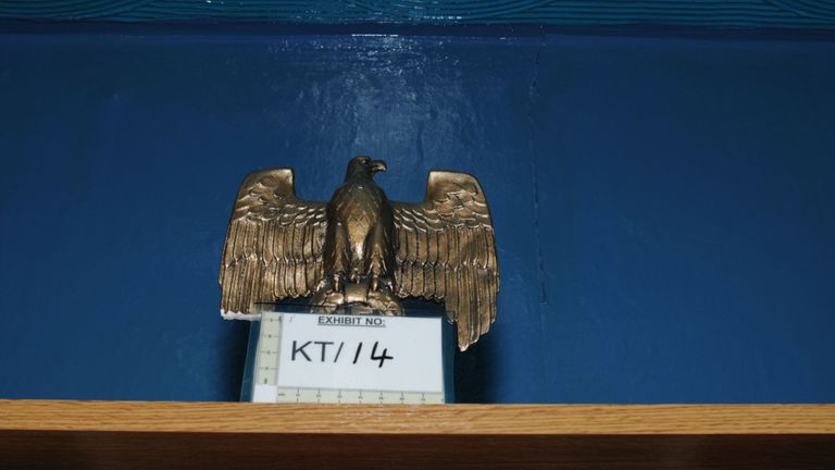 A statue of the eagle of the German Third Reich - found at Thomas Mair&#39;s home 