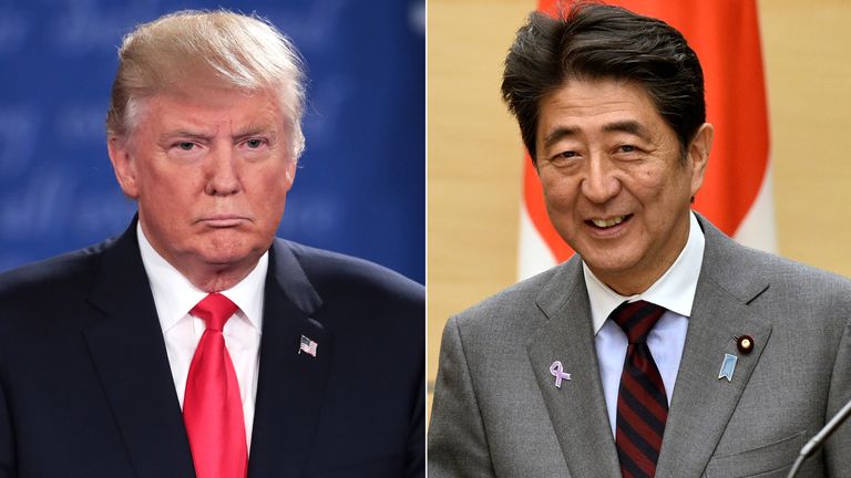 Japan's PM Shinzo Abe is preparing to meet Mr Trump