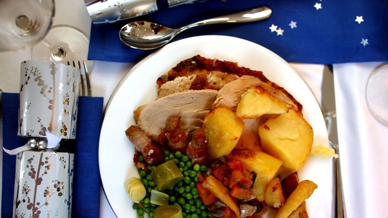 A Christmas dinner