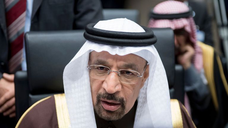 Saudi Arabia&#39;s energy minister Khalid al-Falih attends a meeting of the Organization of the Petroleum Exporting Countries, OPEC, at the OPEC headquarters in Vienna, Austria on November 30, 2016. OPEC sought to defy expectations and finalise a deal reducing its oil output for the first time in eight years, in an effort to boost painfully low crude prices