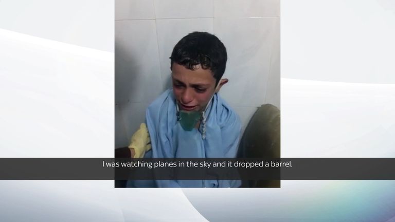 Small boy was an alleged victim of a chemical attack on Friday 18th