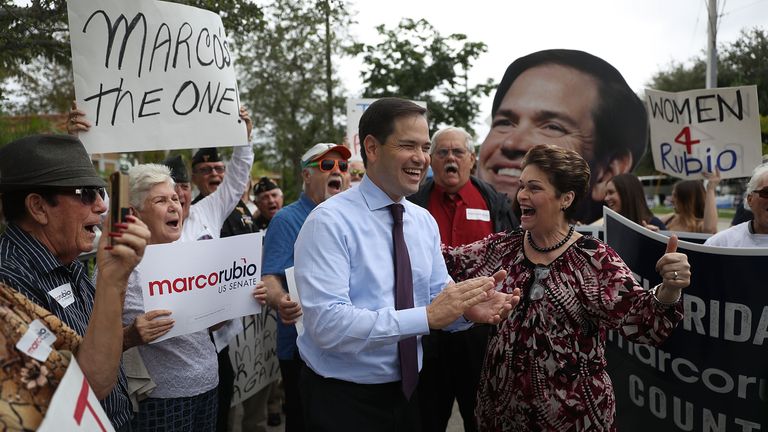 Marco Rubio lost out to Donald Trump in the Republican primaries but looks likely to retain his Senate seat