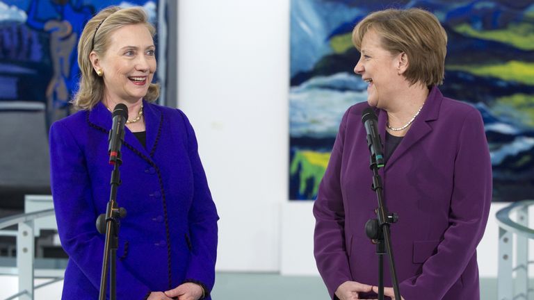 Hillary Clinton was expected to make a beeline for Angela Merkel