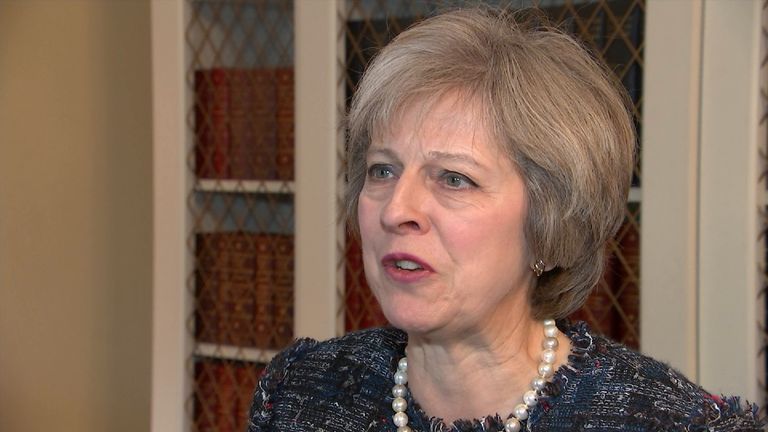 Theresa May congratulates Donald Trump on becoming President-elect in a statement on camera