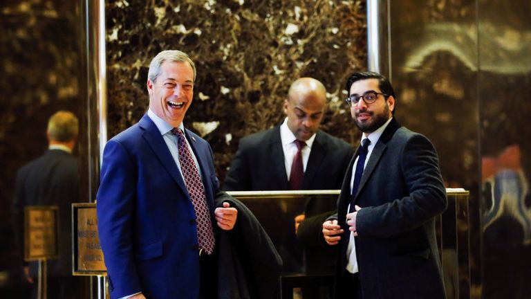 Nigel Farage arrives at Trump Towers in New York
