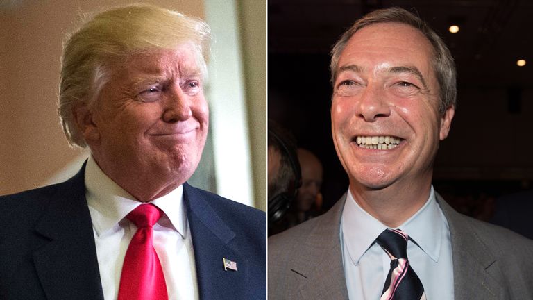 Mr Farage is expected to attend the inauguration ceremony as well as hosting the party