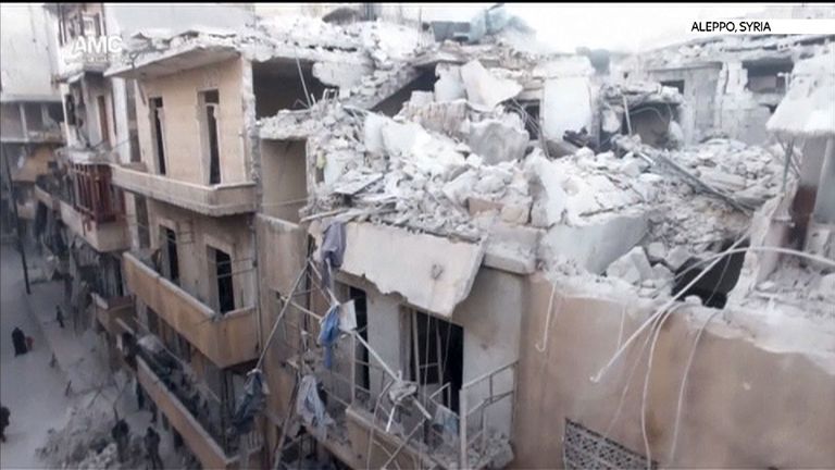 Latest pictures of destruction in Aleppo. Pic: Aleppo Media Centre