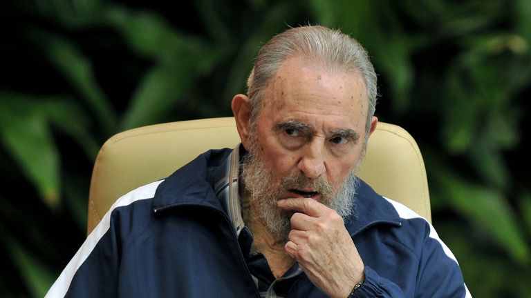 Fidel Castro at a Cuban Communist Party Congress meeting in 2011