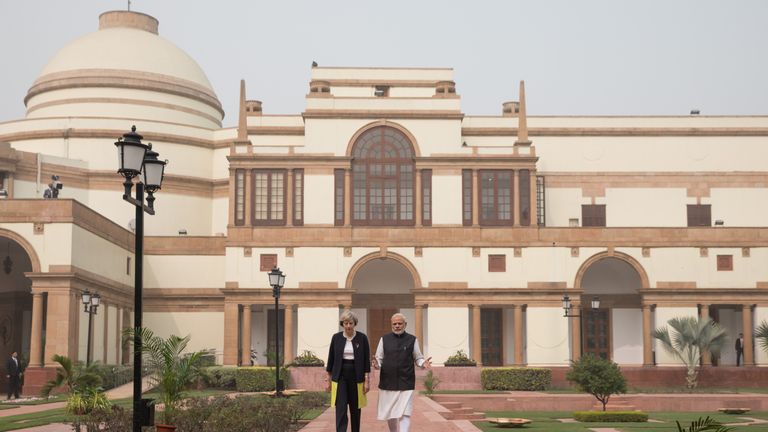 Theresa May with Narenda Modi