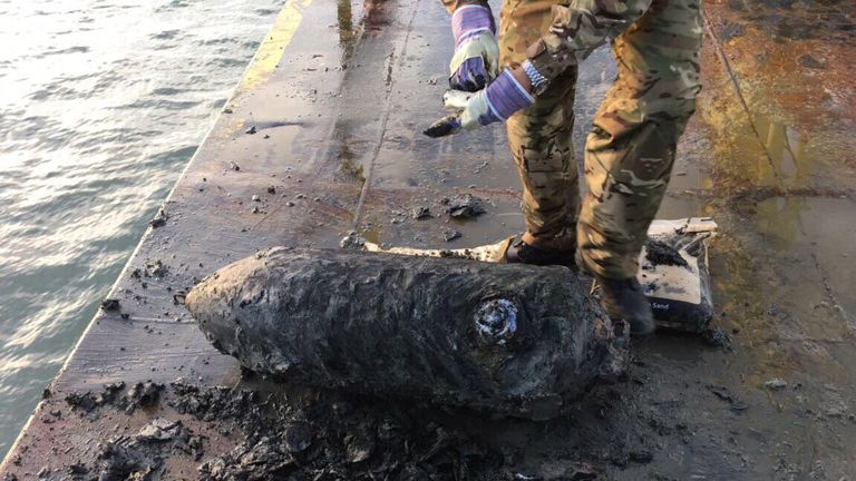 Royal Navy Explode WW2 Bomb Found In Portsmouth Harbour | UK News | Sky ...