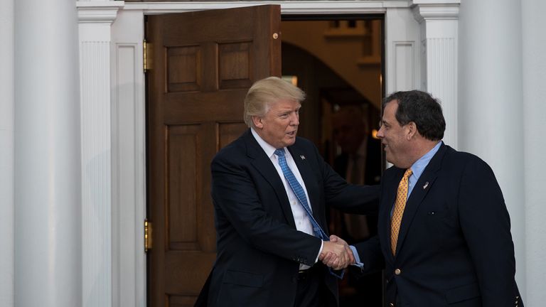 New Jersey Governor Chris Christie meeting Donald Trump at the weekend