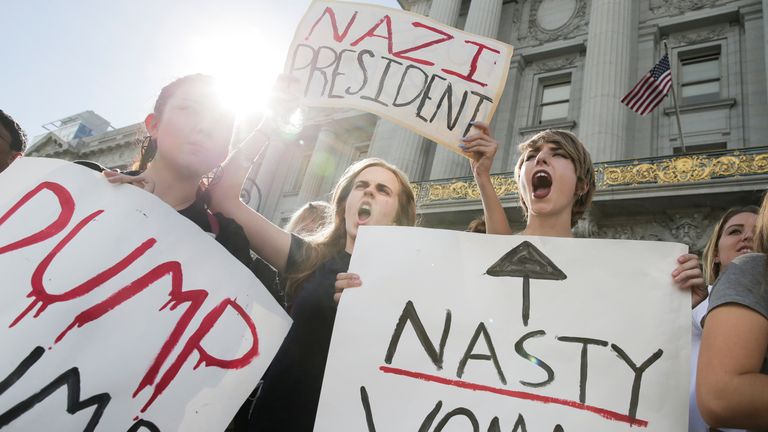 Teenagers in San Francisco made their feelings known on Thursday