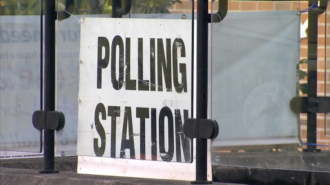 A UK polling station