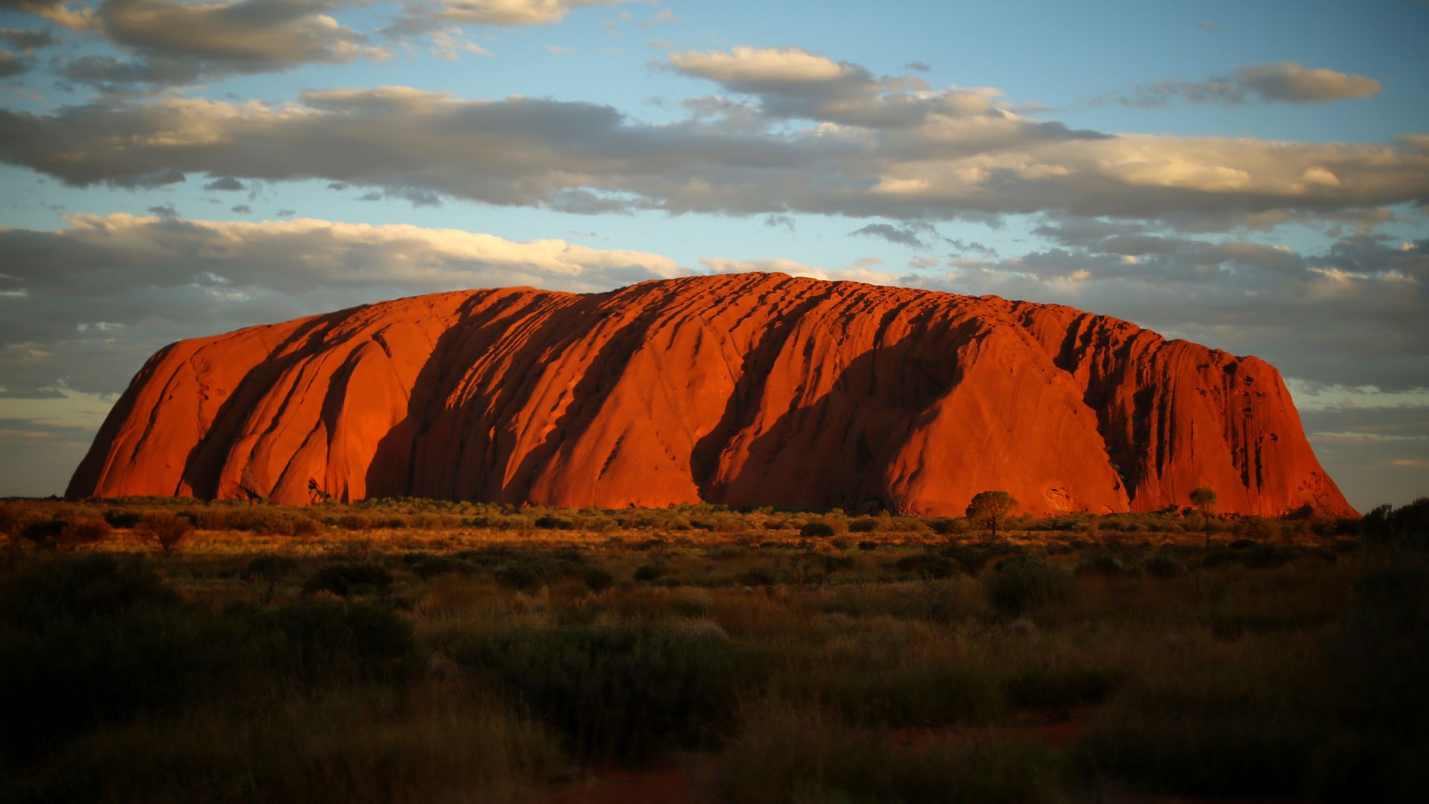 Stunning Waterfalls On Uluru After Freak Storm Hits The Australian Rock World News Sky News