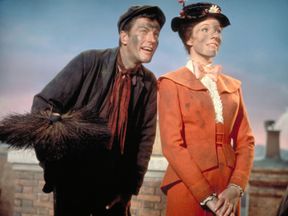 Dick Van Dyke and Julie Andrews in Mary Poppins in 1964