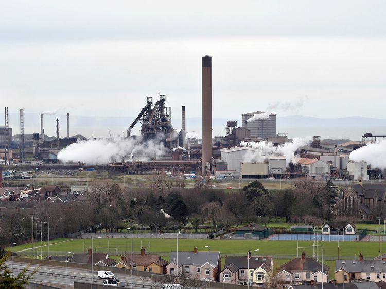 Steel works in Port Talbot, South Wales