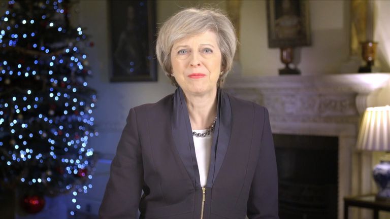 Theresa May delivers her first New Year&#39;s message 