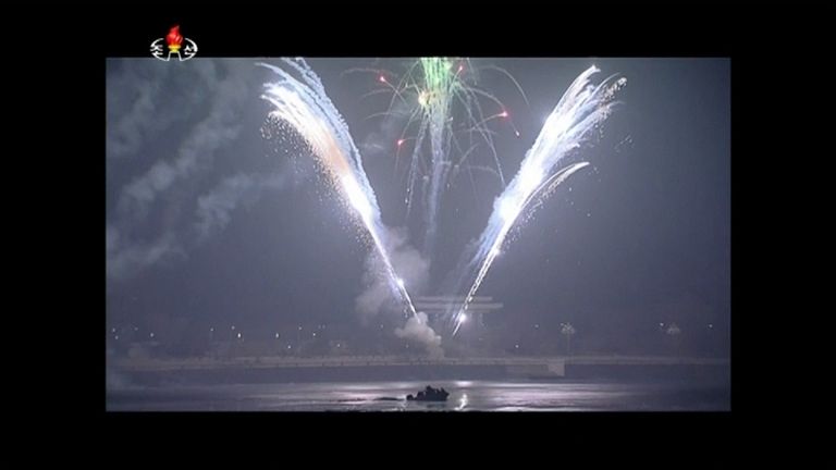Fireworks and music welcome 2017 in Pyongyang